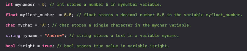 Variables & Data Types
